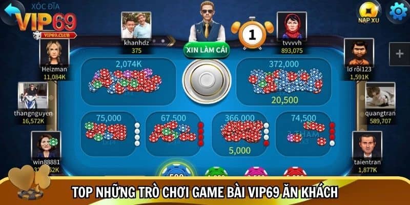 Game Bài Vip69 – Đa Dạng Trò Chơi, Đổi Thưởng Lớn 2 List trò chơi game bài Vip69 ăn khách