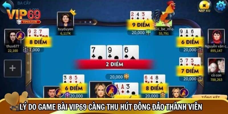 Game Bài Vip69 – Đa Dạng Trò Chơi, Đổi Thưởng Lớn 3 Game bài Vip69 ngày càng thu hút đông đảo thành viên